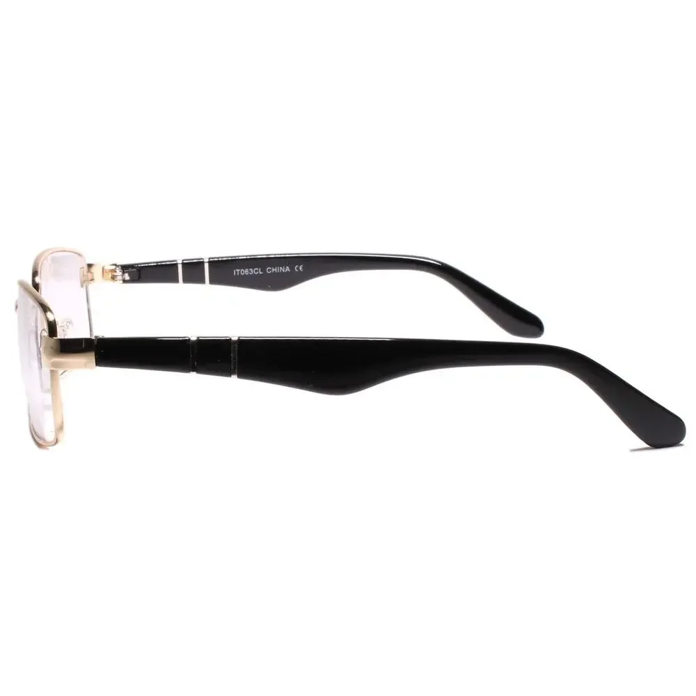 New Sleek Contemporary Style Clear Lens Optical Eye Glasses Fashion Gold Frames